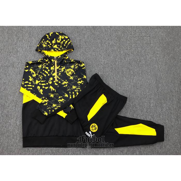 Chandal de Sudadera del Borussia Dortmund 2023-2024 Negro y Amarillo